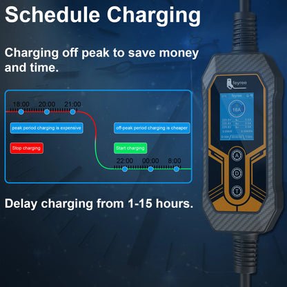 feyree Type2 11kW 16A 3 Phase Portable EV Charger Wi-Fi APP Bluetooth Version EVSE Charging Cable 5m CEE Plug for Electric Car by 54 Energy - Renewable Energy Store