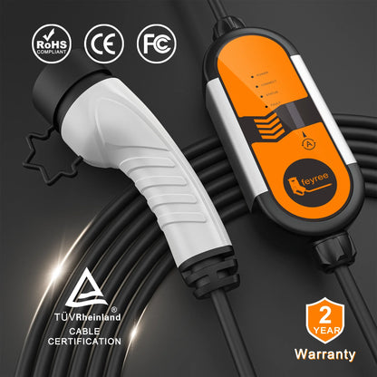 feyree Type2 3.5KW 16A 1Phase Portable EV Charger EVSE Charging Cable 5m Schuko Plug Current Adjustable for Electric Car Charger by 54 Energy - Renewable Energy Store