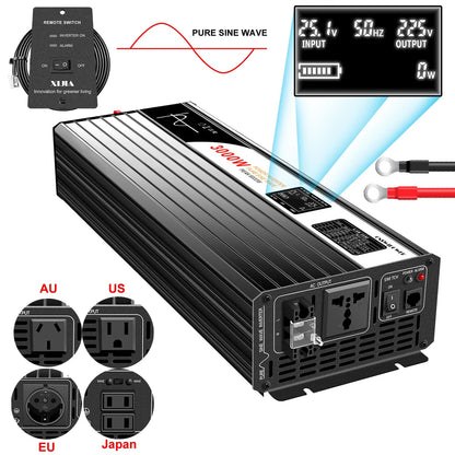 1500W 2000W 2500W 3000W pure sine wave solar power inverter 12V/24V/48V DC to 110V 220V AC LCD screen - 54 Energy - Renewable Energy Store
