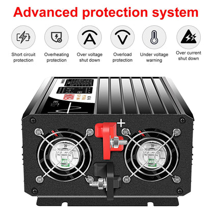 1500W pure sine wave inverter 12V/24V/48V LCD screen - 54 Energy - Renewable Energy Store