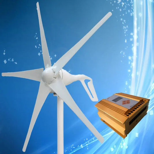 2021 New Type 400W Wind Power Generator 3/5PCS Blades Optional + MPPT Wind Solar Hybrid Charge Controller (LCD Display) - 54 Energy - Renewable Energy Store