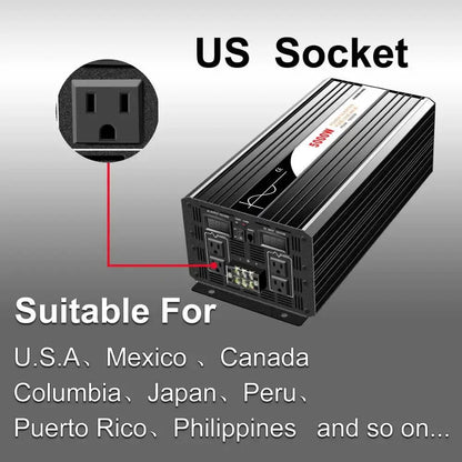 5000W (remote control) pure sine wave solar power inverter DC 12V 24V 48V to AC 110V  220V digital display - 54 Energy - Renewable Energy Store