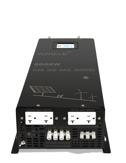 6000W Split-phase Pure Sine Wave Inverter Battery 24V/36V/48V/60V/96V DC to 110/220V,120/240V AC Converter Solar Power Generator - 54 Energy - Renewable Energy Store
