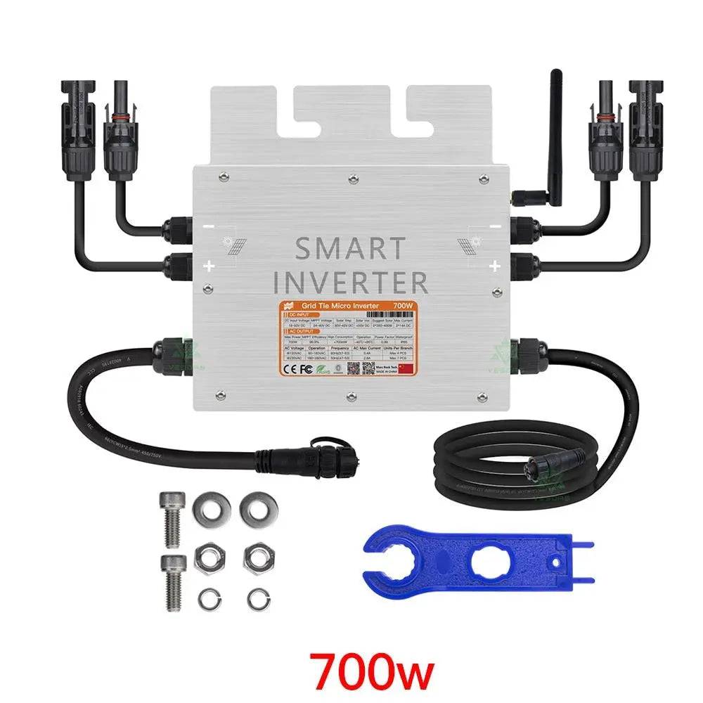 Micro Solar Inverter On Grid Tie 600/700 W Pure Sine Wave MPPT 30/36V  IP65 for 110/220V AC - 54 Energy - Renewable Energy Store