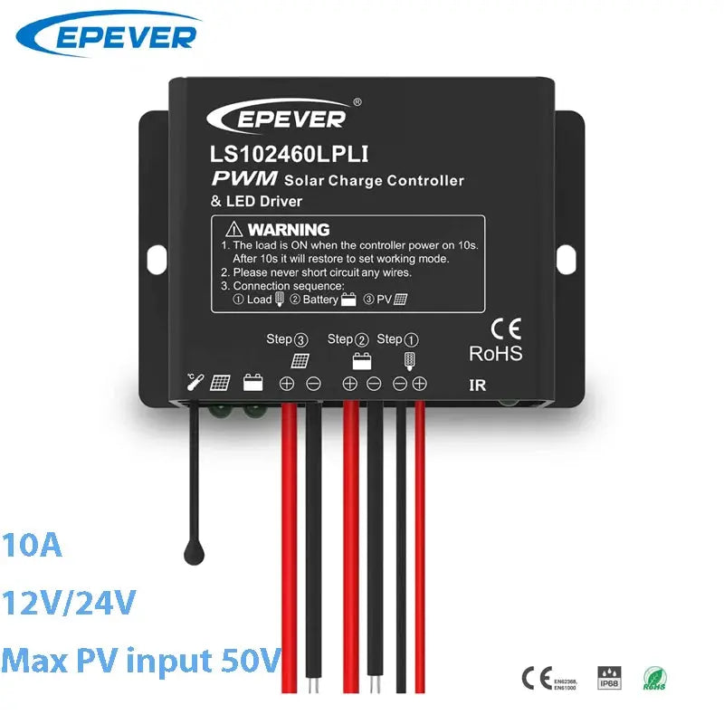 EPEVER PWM Solar Charge Controller Built In LED Constant Current Driver Multiple Load Control Modes For LED Lighting 10A 20A - 54 Energy - Renewable Energy Store
