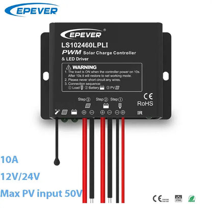 EPEVER PWM Solar Charge Controller Built In LED Constant Current Driver Multiple Load Control Modes For LED Lighting 10A 20A - 54 Energy - Renewable Energy Store