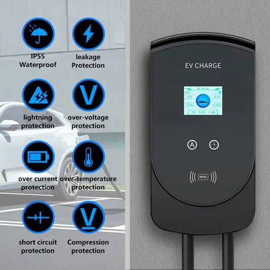EV Charger 32A 7.6KW Electric Vehicle Car Charger EVSE Wallbox 3Phase 22KW 11KW Type2 Cable IEC62196-2 Socket APP Control - 54 Energy - Renewable Energy Store