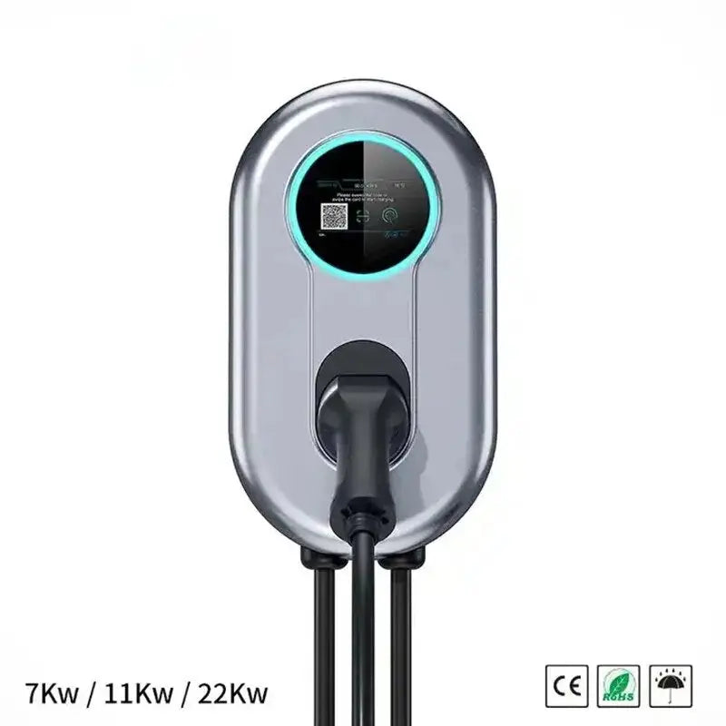 EV Charging Station 32A 22KW 3Phase EVSE Wallbox IEC62196 Type2 Electric Vehicle Car Charger with RFID Card APP EV Home Charger - 54 Energy - Renewable Energy Store