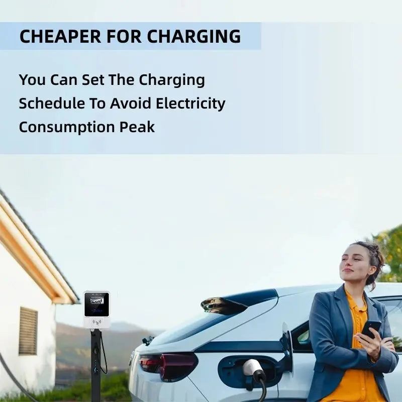 EV Charging Station 7/11/22KW Electric Vehicle Car Charger 32A EVSE Wallbox Wallmount Type2 IEC62196 Type1 with APP Wifi Cards - 54 Energy - Renewable Energy Store