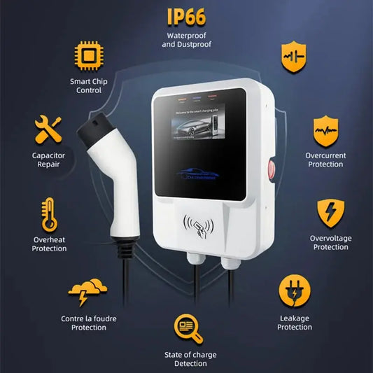 Electric Car Charging Station with APP WIFI Control EV Wall Chargers Type2 7KW 11KW 22KW 16A 32A EV Wallbox Charger IEC62196-2 - 54 Energy - Renewable Energy Store