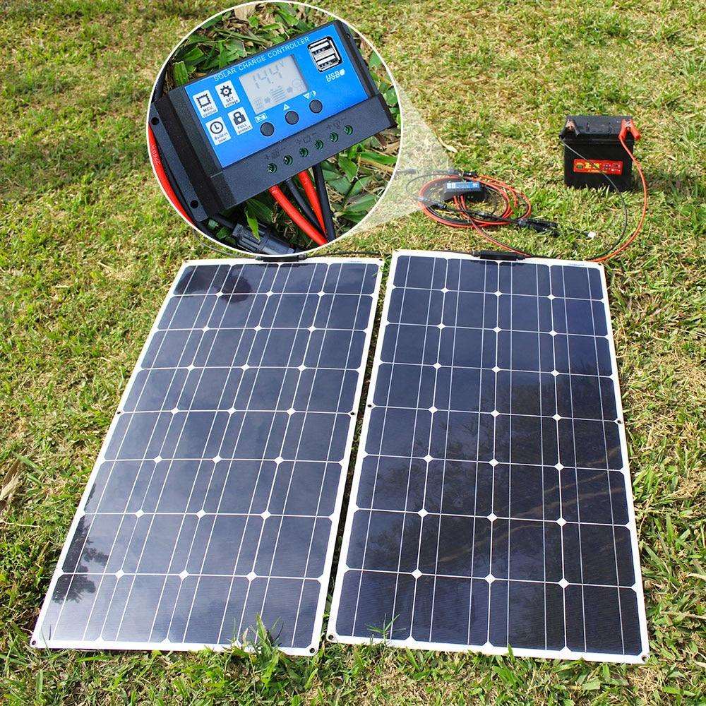 Solar Panel 300W 400W 200W 100W 1000W PET Flexible Monocrystalline Solar Cell For 12v /24V Battery Charger Home Kits - 54 Energy - Renewable Energy Store