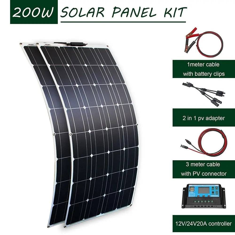 Solar Panel Kit 100/200/300 W Off Grid Flexible 12V Wateproof - 54 Energy - Renewable Energy Store