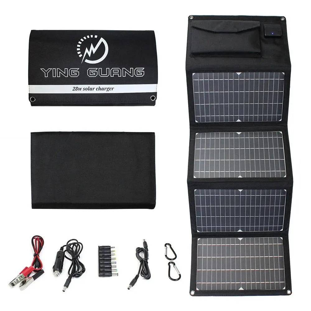 Solar Panel 28W Solar Charger 5V 18V Foldable USB DC  Portable Rechargeable Battery Chargers Phone/Hiking/Camping/Outdoors - 54 Energy - Renewable Energy Store