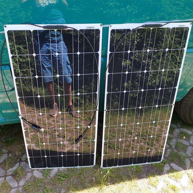 Solar Panel 200W Flexible 20A Solar 12V 24V  Controller Cables Module Car/RV/Boat Vans Camping Solar Battery - 54 Energy - Renewable Energy Store
