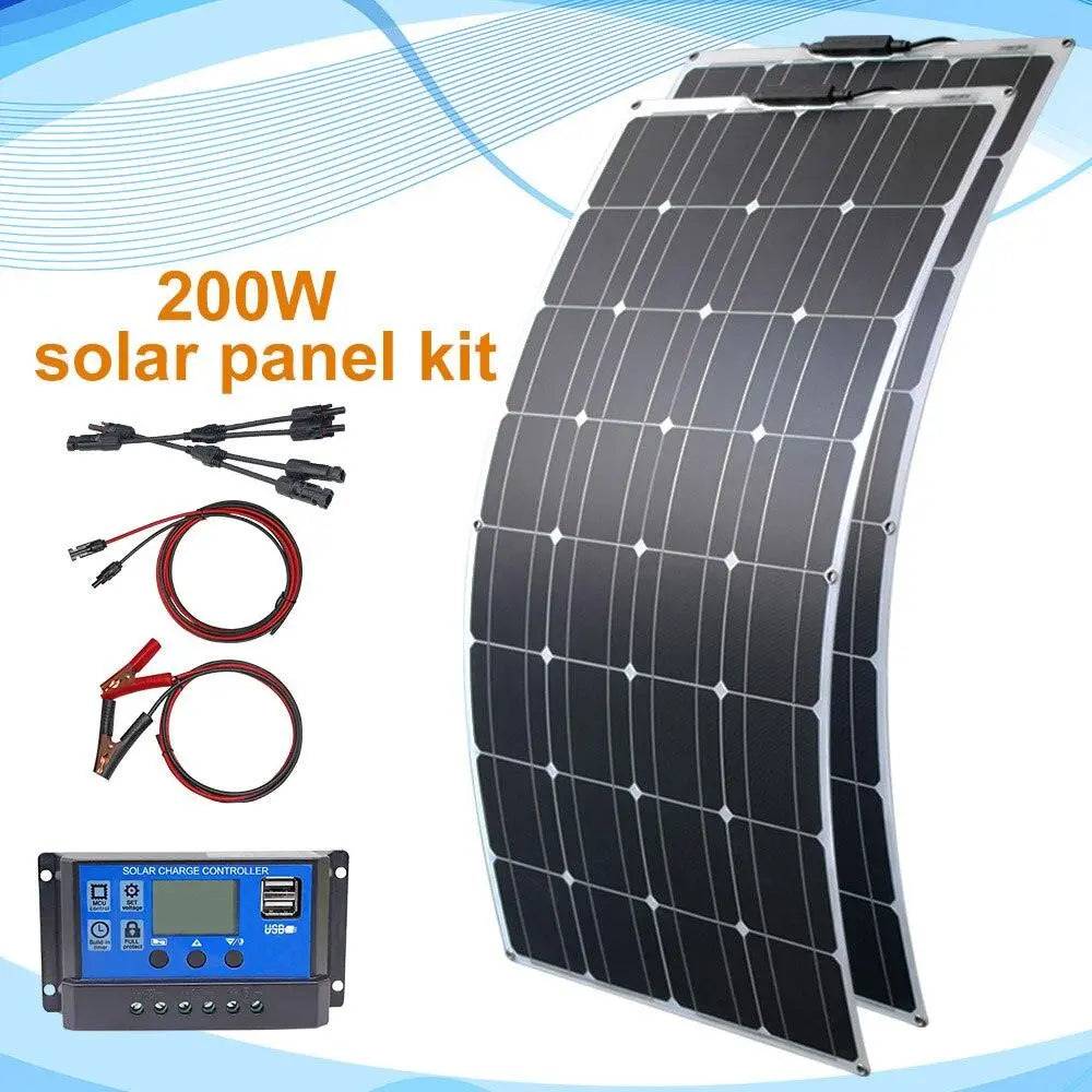 a solar panel kit with a charger and wires