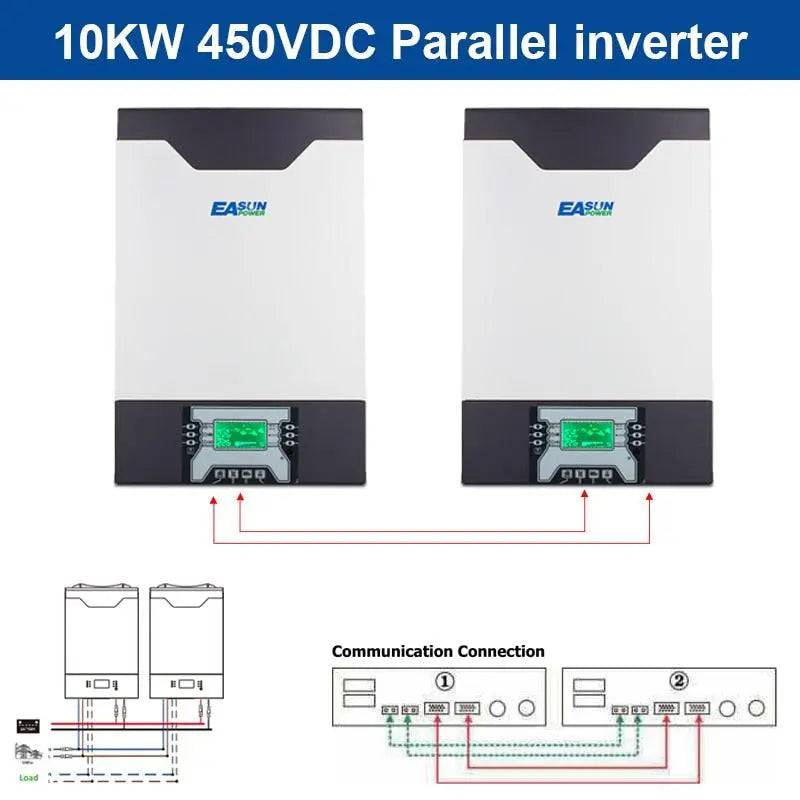 Hybrid Solar Inverter 10KW 80A MPPT Charger PV Input 500VDC  Pure Sine Wave 10000W 48V 230VAC  1&amp;3 Phasen Inverter - 54 Energy - Renewable Energy Store
