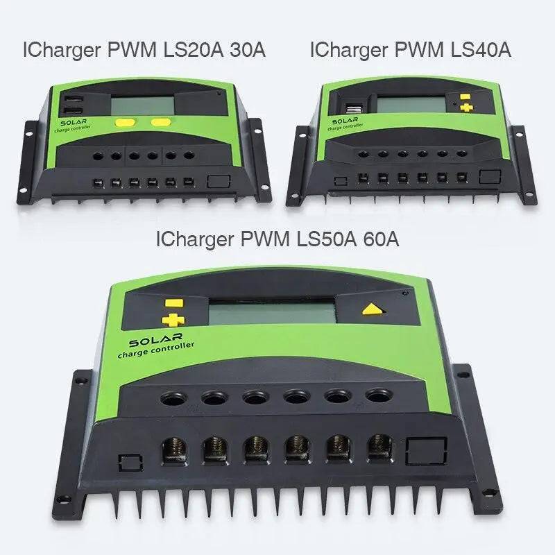 Solar Controller 40A Charge Regulators Regulator 12V 24V   Dual USB PWM  Solar PV Battery Automatic Identification LCD Display - 54 Energy - Renewable Energy Store
