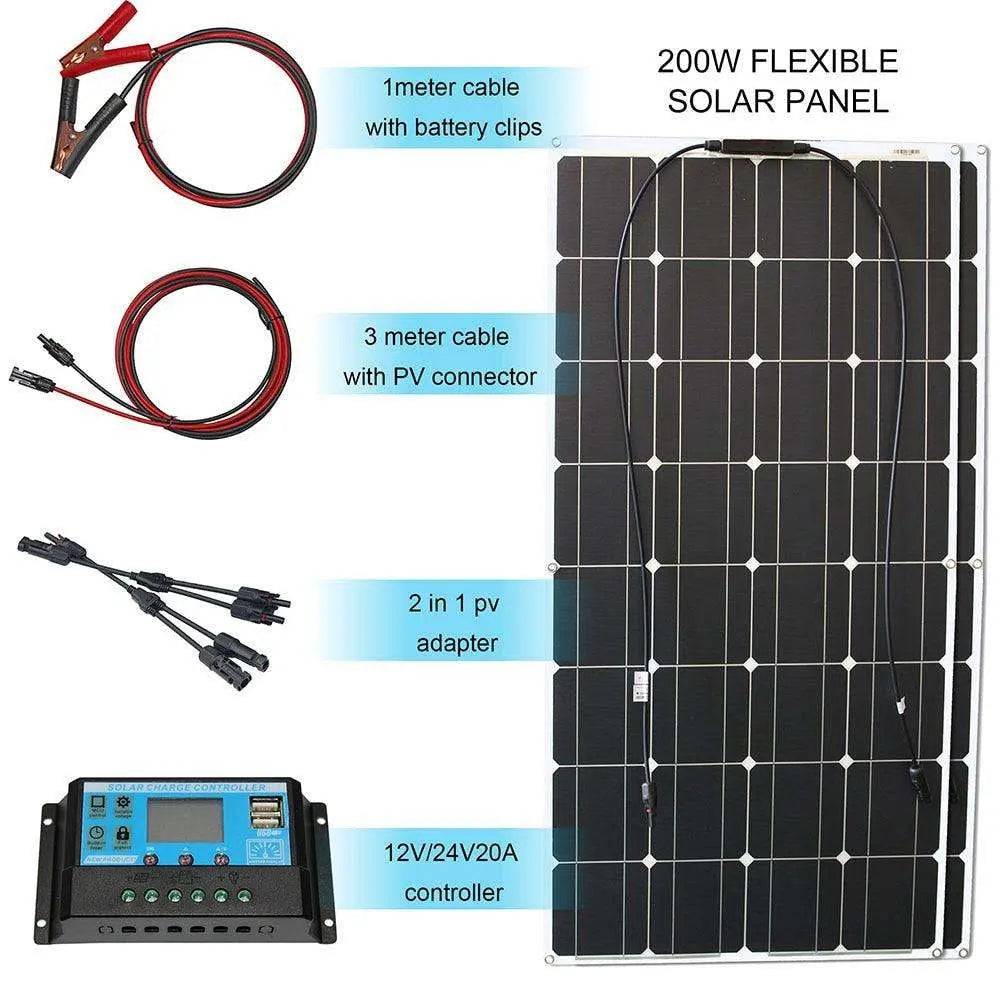Solar Panel flexible 12/24 V 100 W monocrystalline  battery charger - 54 Energy - Renewable Energy Store