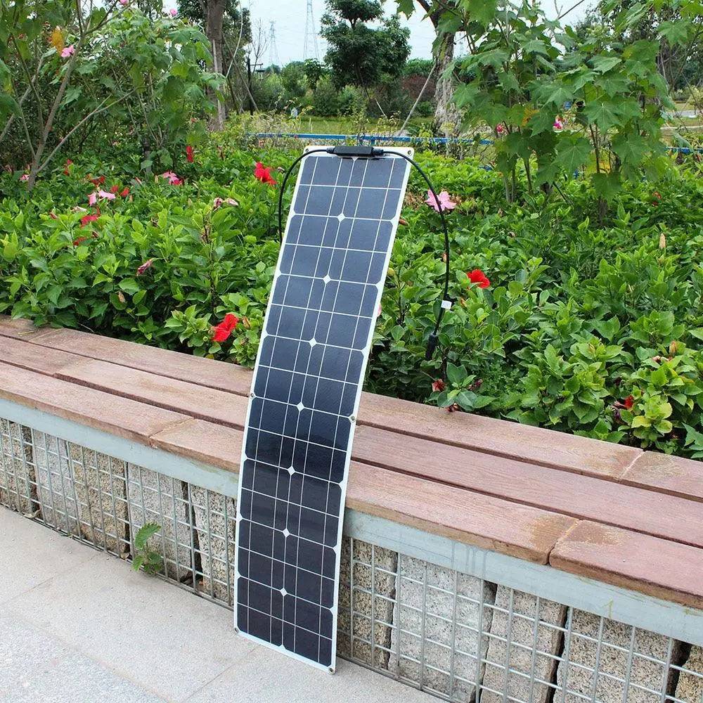 Solar Power Panel Kit 100 watt 50w 16v 12v Strip Shape Monocrystalline Cell Flexible - 54 Energy - Renewable Energy Store