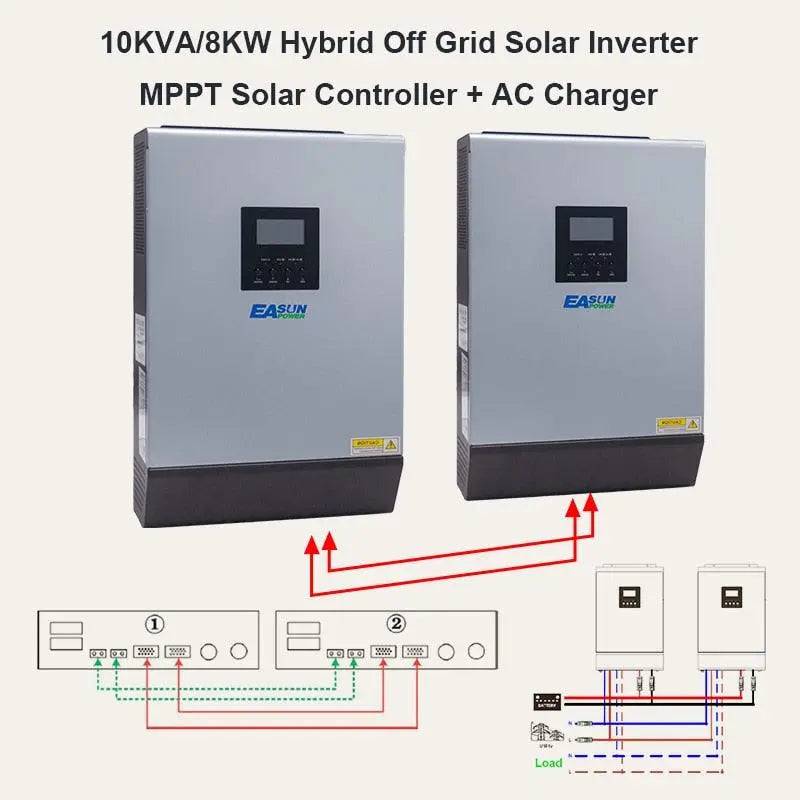 Solar Inverter 8000W 60A MPPT 10KVA Off Grid Inverter 48V 220V Pure Sine Wave Hybrid Inverter 60A Battery Charger - 54 Energy - Renewable Energy Store