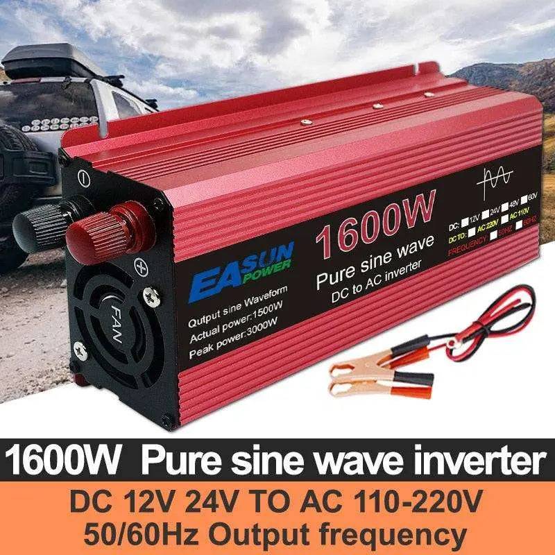 Pure Sine Wave Inverter 1000W 1600W 2200W 3000W Voltage Transformer Power Converter Solar Car Inverte DC 12V 24V To AC 110V 220V - 54 Energy - Renewable Energy Store