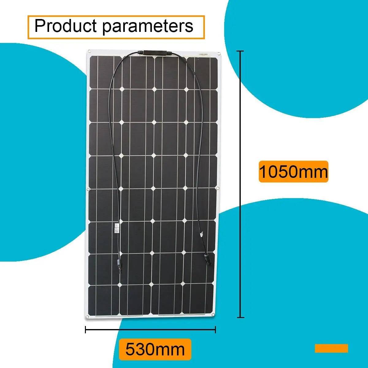 Solar Panel High Efficiency 100w 500w Charger Portable 12v 24v Battery Controller System Flexible Set Camping Power Bank - 54 Energy - Renewable Energy Store