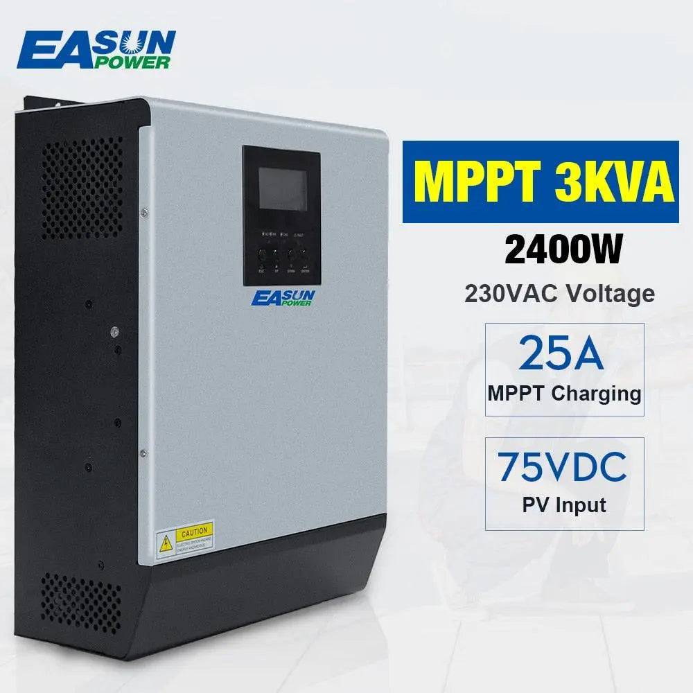 Solar Inverter 3KVA Pure Sine Wave Hybrid Inverter 24V 220V Built-in 25A MPPT PV Charge Controller and AC Charger for Home Use - 54 Energy - Renewable Energy Store