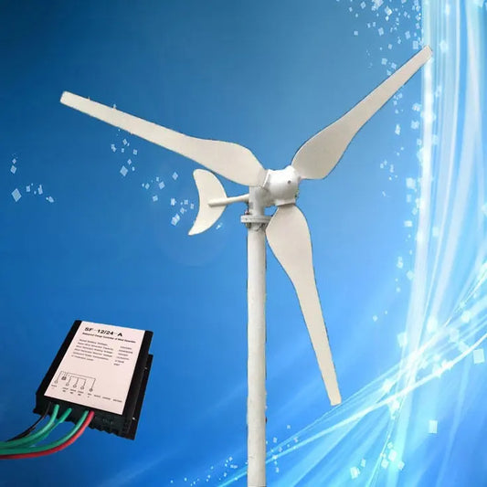 Low Wind Speed 50W 12VDC/24VDC 12VAC/24VAC Wind Power Max 65W Wind Turbine Generator 3PCS Blades + Wind Controller Optional