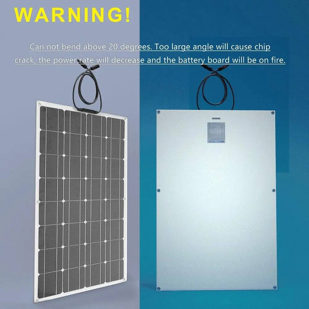 Solar Panel Kit 100w  200w Off Grid Flexible 12v  Wateproof Solar Energy 300w With Pwm Controller For Home/Boat - 54 Energy - Renewable Energy Store