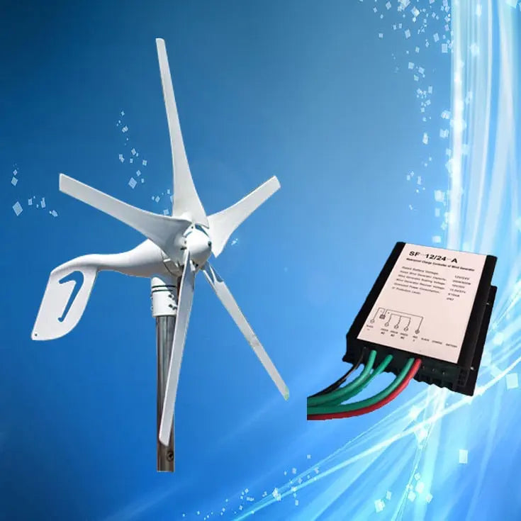 400W 800W Wind Power Generator with 3/5/6 Pieces Blades + Wind Turbine Charge Controller, For Street Light and Boat - 54 Energy - Renewable Energy Store