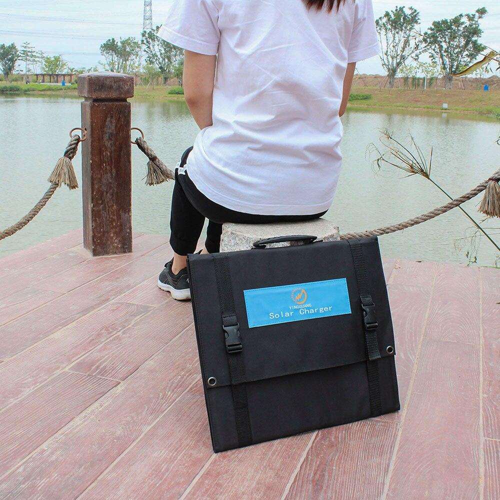 Solar Panel 60W Foldable Solar Charger Dual 5V USB 18V DC Output Waterproof Mobile Phone Camping Boats - 54 Energy - Renewable Energy Store