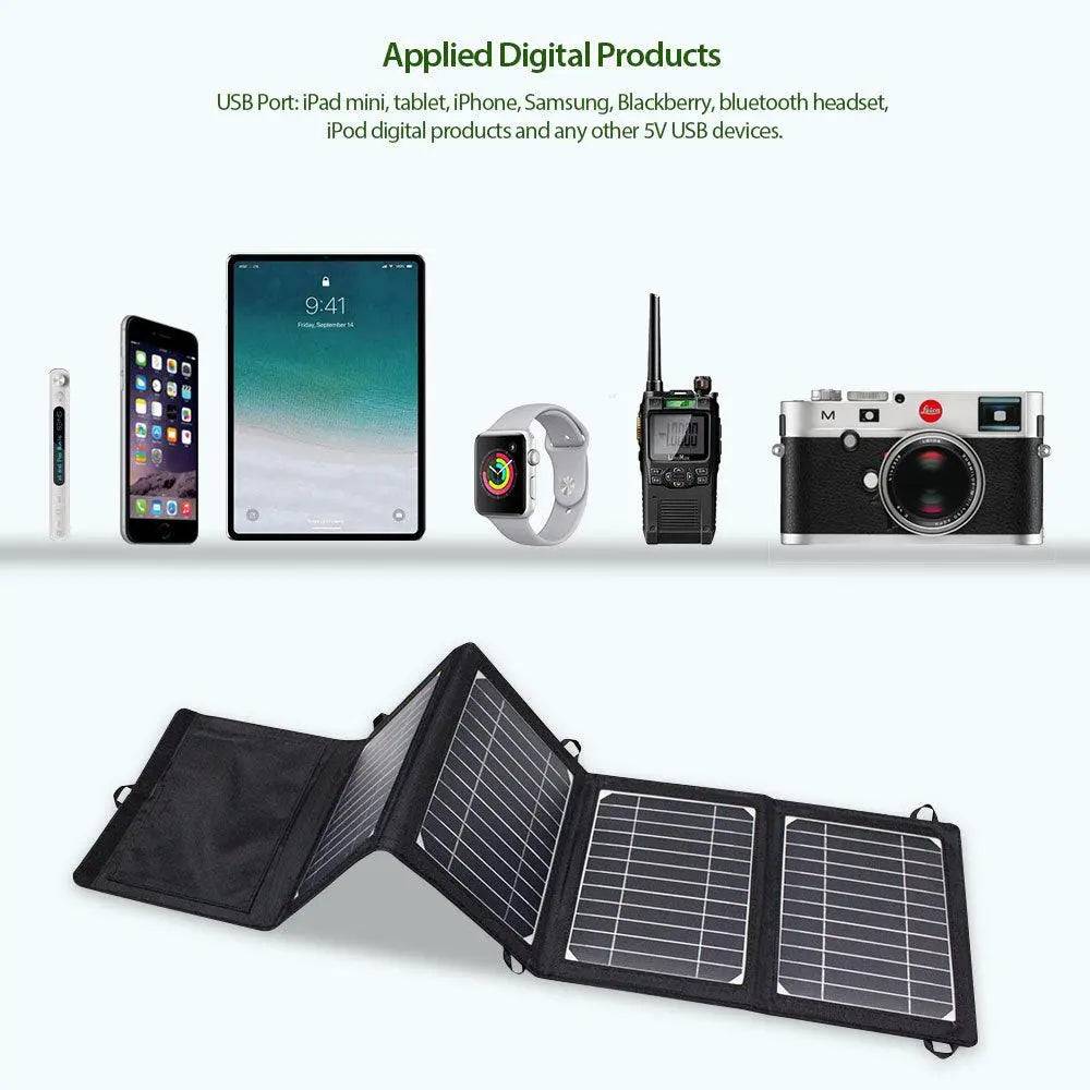 Solar Panel Charger 14 W with USB Port Waterproof Foldable Camping Travel - 54 Energy - Renewable Energy Store