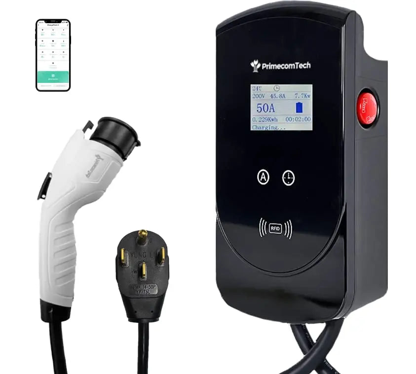 Smart Electric Vehicle Charging Station 220 V for Tesla and All EV Brands 30' Feet Length (25 Feet, NEMA 14-50p) - 54 Energy - Renewable Energy Store