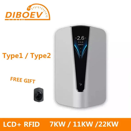 New EVSE Wallbox EV Car Charger Electric Vehicle Charging Station Type2 48A 22KW 3 Phase IEC62196-2 Plug EV Charger 5m Cable - 54 Energy - Renewable Energy Store
