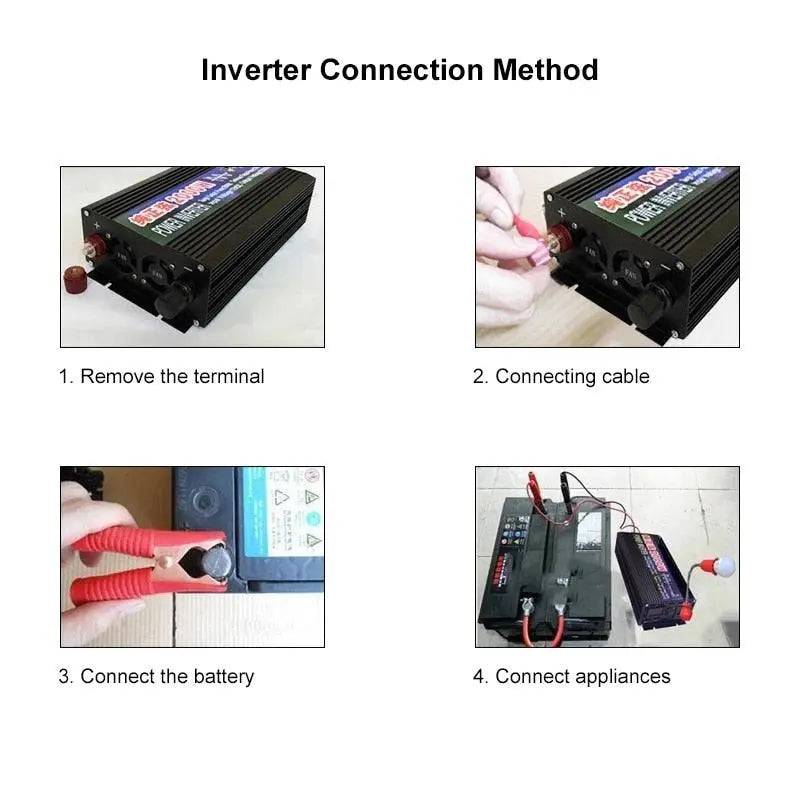 Pure Sine Wave Inverter 2000/3000/4000 W Power DC 12/24V To AC 220V Voltage 50/60HZWith LED - 54 Energy - Renewable Energy Store