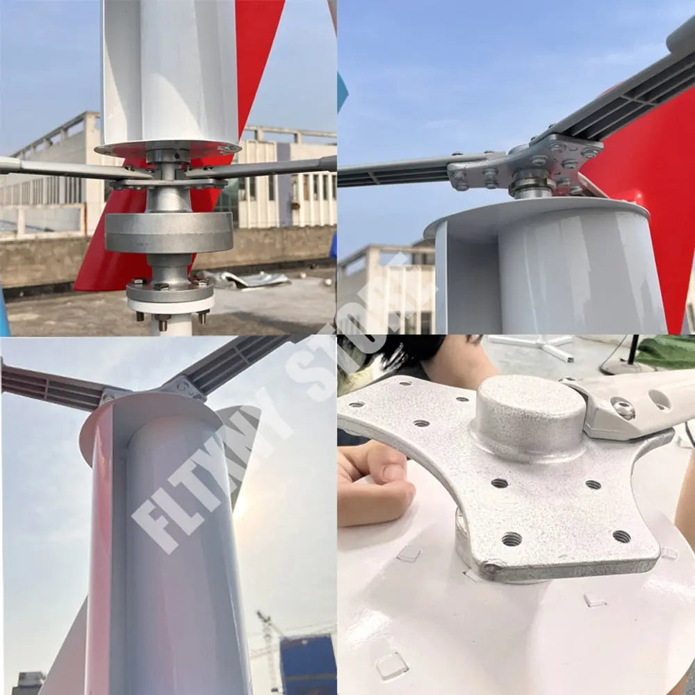 New Energy Windmill 2000W 12v 24v 48v Vertical Wind Turbine Generator High Efficiency Low RPM with MPPT Controller Inverter