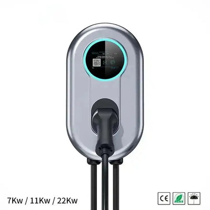 32A EV Charging Station 22KW 3 Phase EVSE Wallbox IEC62196 Type2 Electric Vehicle Car Charger with RFID Card APP EV Home Charger - 54 Energy - Renewable Energy Store