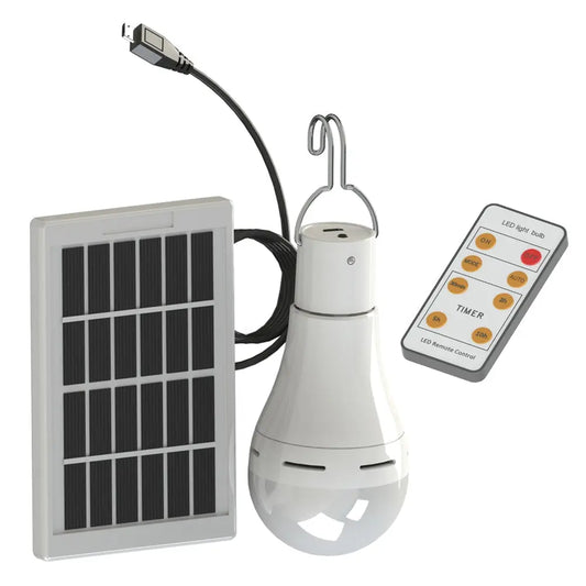 Portable Solar LED Lamp w/ USB Recharge for Camping & Fishing