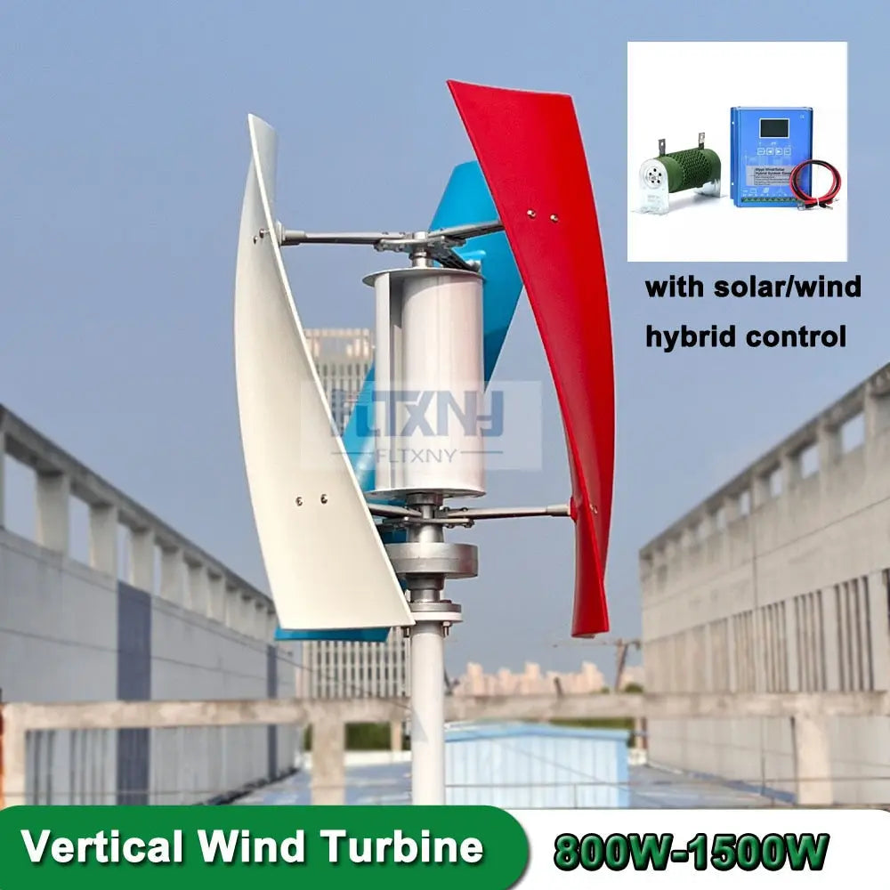 Wind Turbine Generator 800w 1000w 1500w Small Free Energy Wind Power Windmill Mini Permanent Maglev With Hybrid Controller