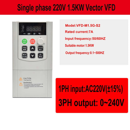 VFD 220v to 3 Phase 220v /380v to 3 Phase 380v High-Performance Vector Converter Mini  0.75kw/1.5kw/2.2kw - 54 Energy - Renewable Energy Store