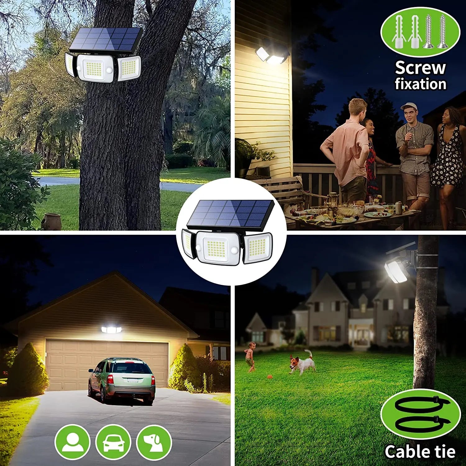 Solar Lights Outdoor with 3 Modes Motion Sensor Super Bright Wall