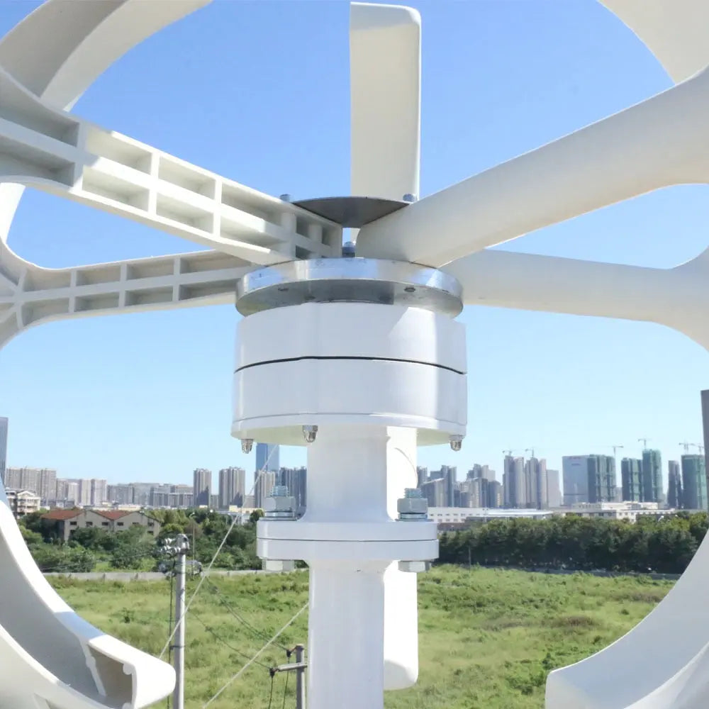 Mini-windturbine, verticale windturbine, voor balkon, stroomopwekking met controller, 5 bladen Mini-windturbine, verticale windturbine, voor balkon, stroomopwekking met controller, 5 bladen