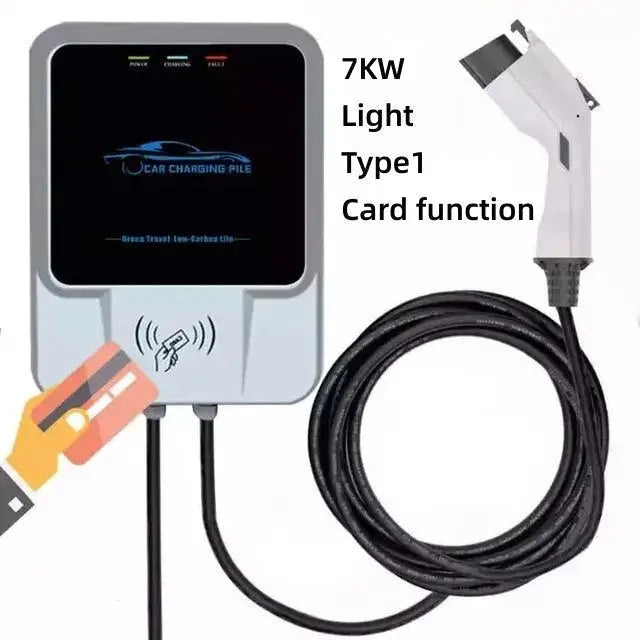 7KW Electric Car Charging Station with RFID Cards EV Chargers Type1/Type2/GBT EV Wallbox Charger IEC62196-2 J1772 - 54 Energy - Renewable Energy Store