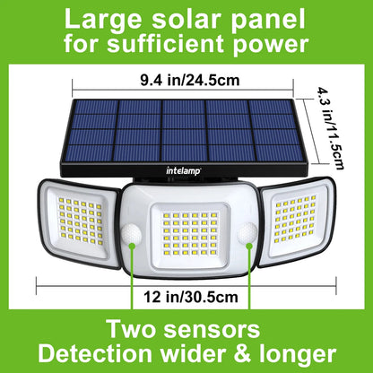 Solar Lights Outdoor with 3 Modes Motion Sensor Super Bright Wall Lamp IP65 Waterproof - 54 Energy - Renewable Energy Store