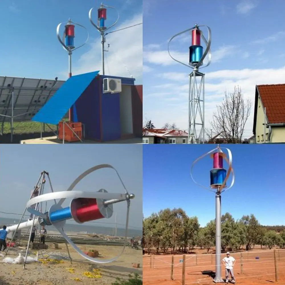 800W 1000W Vertical Axis Wind Turbine Generator 12V 24V Windmill 220v AC Output Household Kit With Controller - 54 Energy - Renewable Energy Store