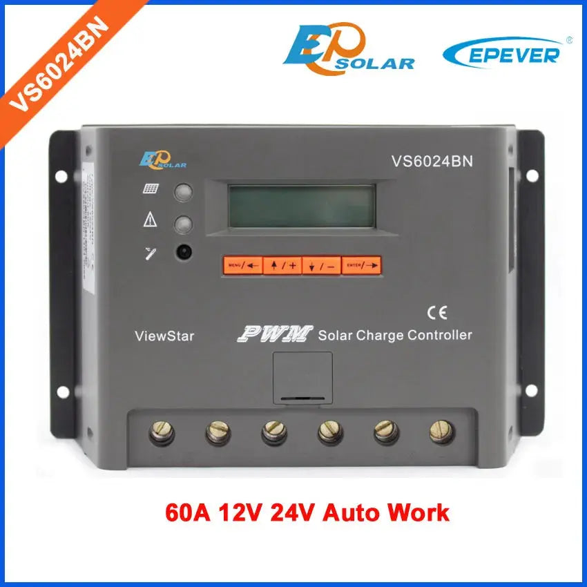 12v 24v auto type 60A Solar Controller VS6024BN 60amp USb cable and MT50 remote meter temperature sensor PWM EPEVER - 54 Energy - Renewable Energy Store
