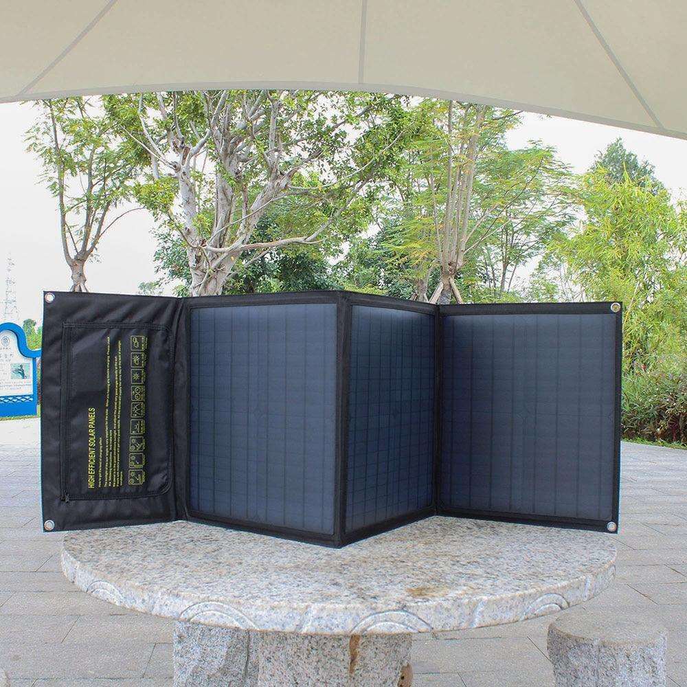 Solar Panel 60W Foldable Solar Charger Dual 5V USB 18V DC Output Waterproof Mobile Phone Camping Boats - 54 Energy - Renewable Energy Store