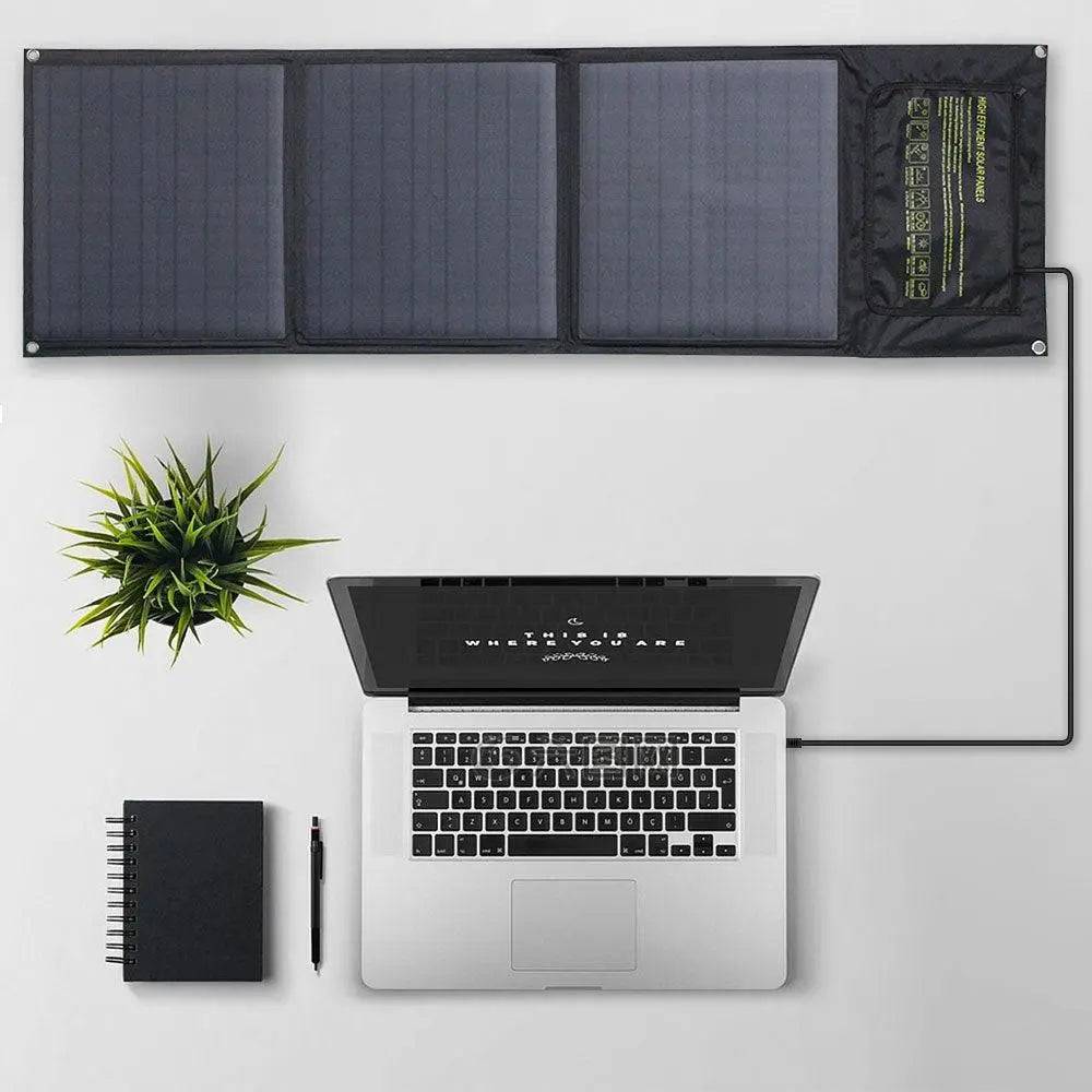 Solar Panel 60W Foldable Solar Charger Dual 5V USB 18V DC Output Waterproof Mobile Phone Camping Boats - 54 Energy - Renewable Energy Store
