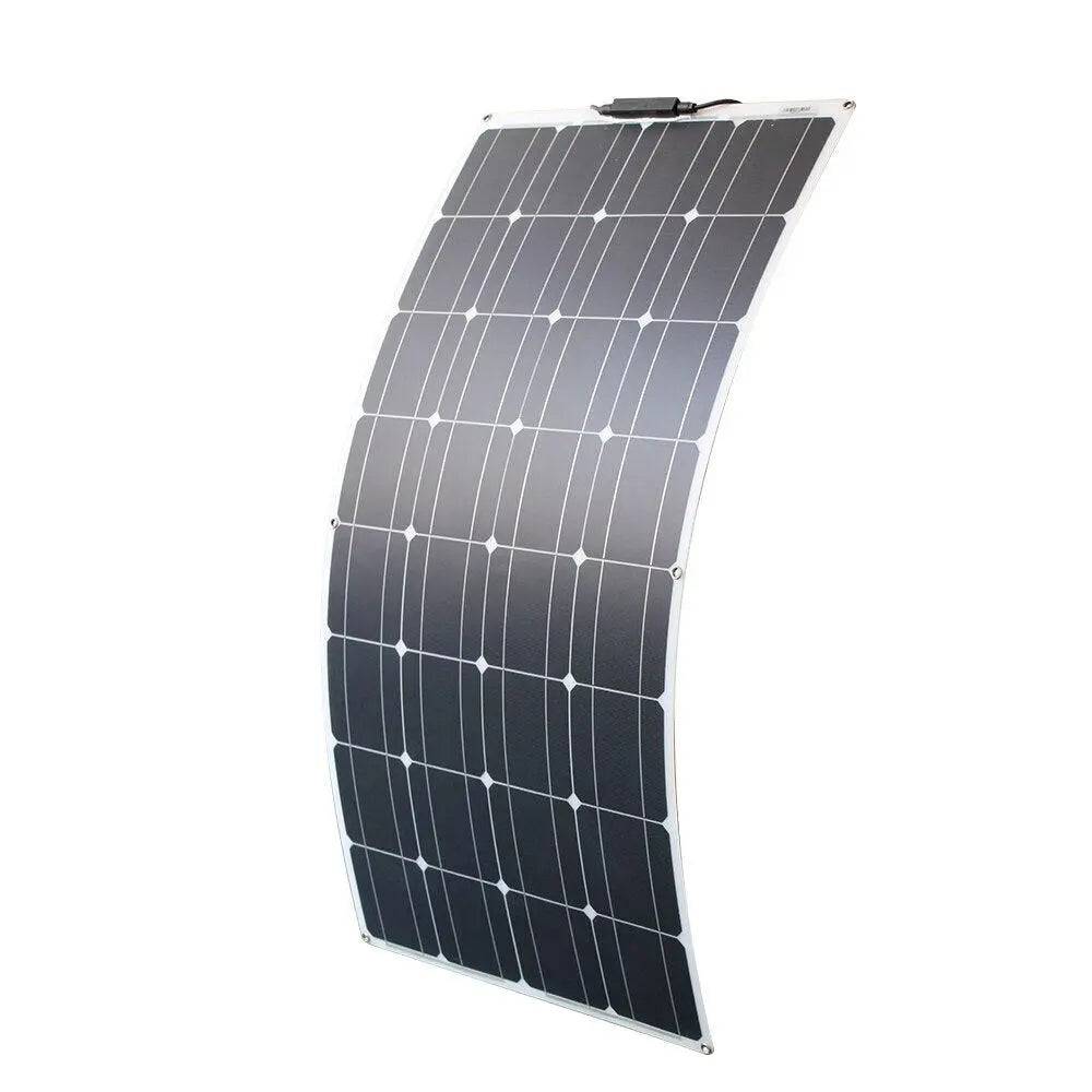 Solar Panel Black Monocrystalline Cell ETFE PET 300w 200w 100w Flexible 12V 24V Battery Charger 1000w Home Complete System Kit - 54 Energy - Renewable Energy Store