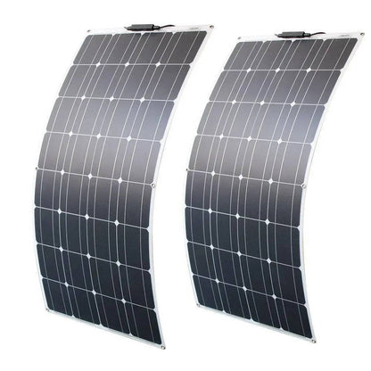 Solar Panel Black Monocrystalline Cell ETFE PET 300w 200w 100w Flexible 12V 24V Battery Charger 1000w Home Complete System Kit - 54 Energy - Renewable Energy Store